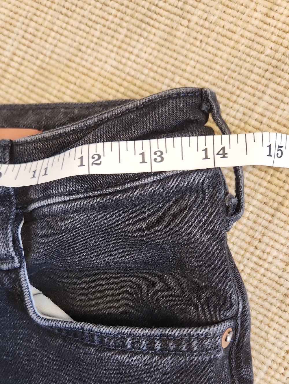 Pilcro The Cigarette Raw Hem Jeans Washed Black 28 - Picture 9 of 11